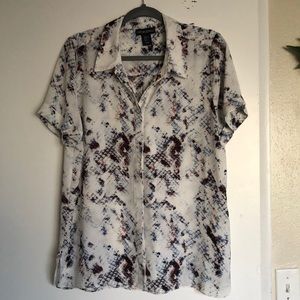 Cynthia Rowley Short Sleeve Button-Up Blouse